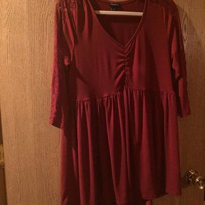 NWOT torrid size 0 red lacy shirt